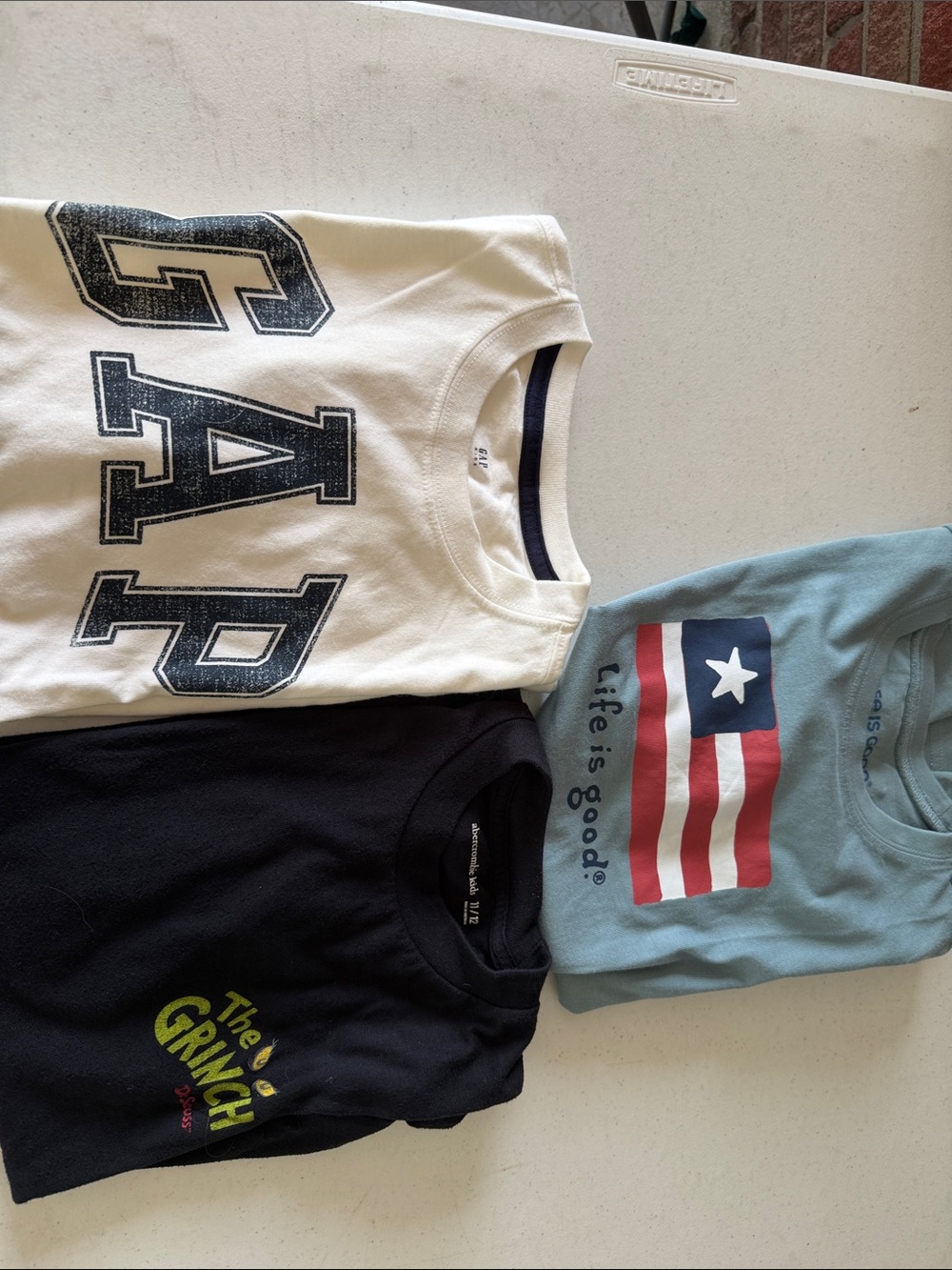 Bundle-GAP CreamTee, life is good, kids Abercrombie-Short Sleeve shirts